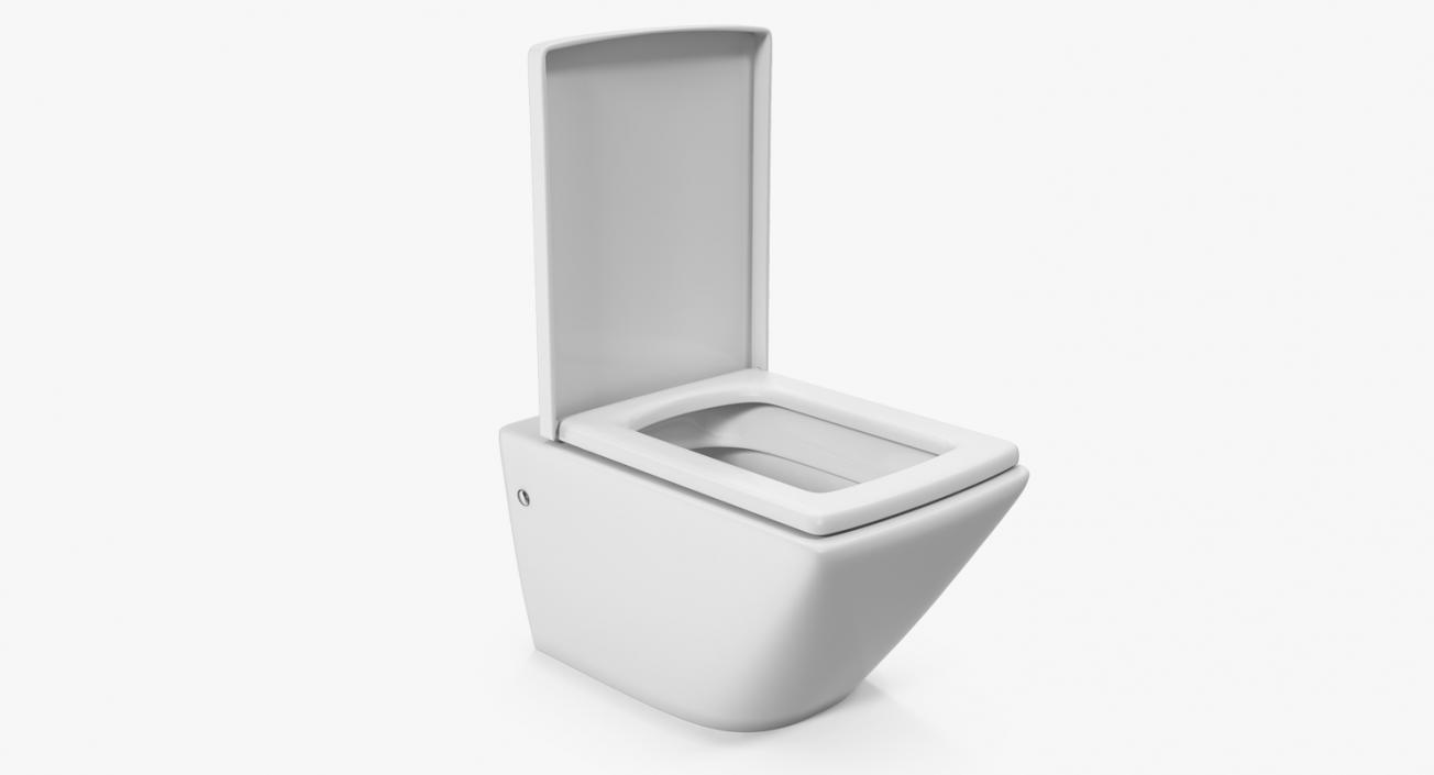 3D model Back To Wall Toilet White