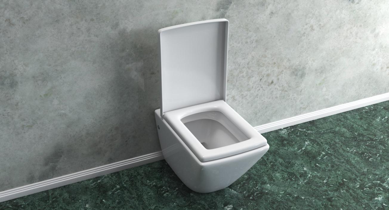 3D model Back To Wall Toilet White