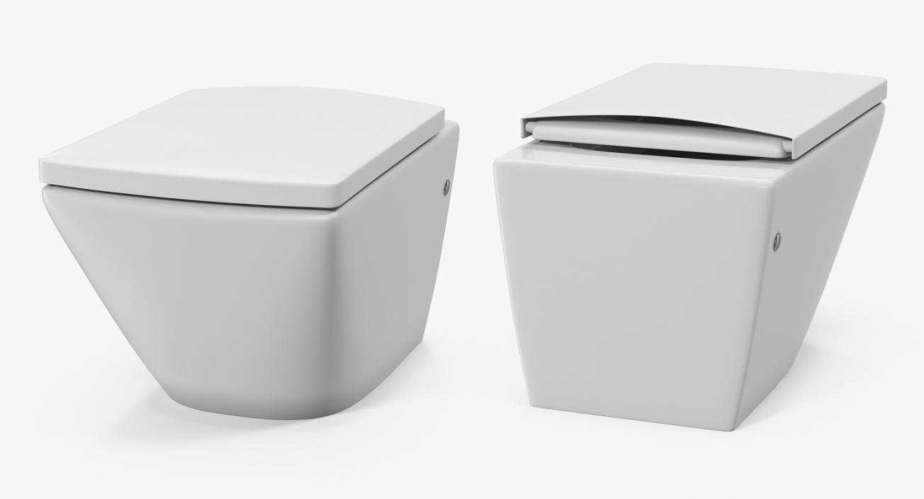 3D model Back To Wall Toilet White