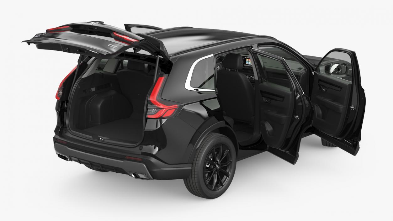 3D 2025 Honda CR-V Black Rigged model