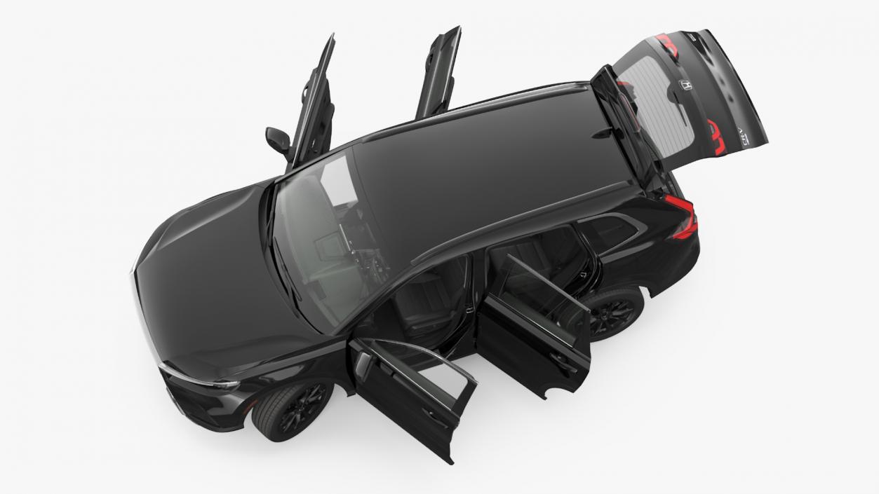 3D 2025 Honda CR-V Black Rigged model