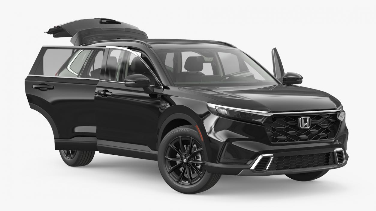 3D 2025 Honda CR-V Black Rigged model