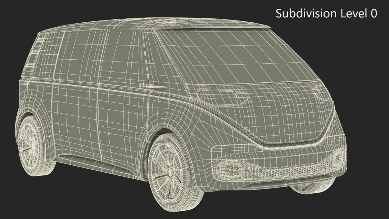 Electric Minivan Simplified 3D