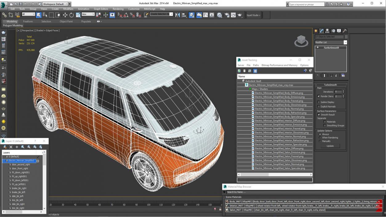 Electric Minivan Simplified 3D