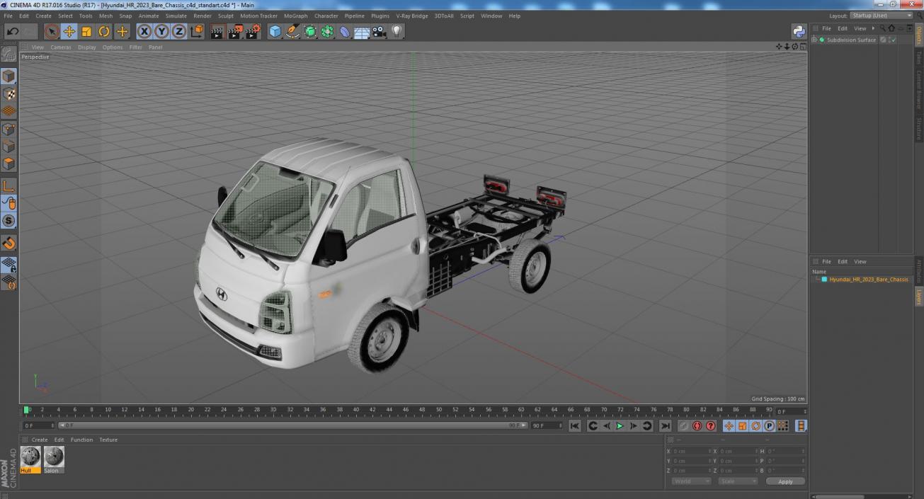 3D Hyundai HR 2023 Bare Chassis model