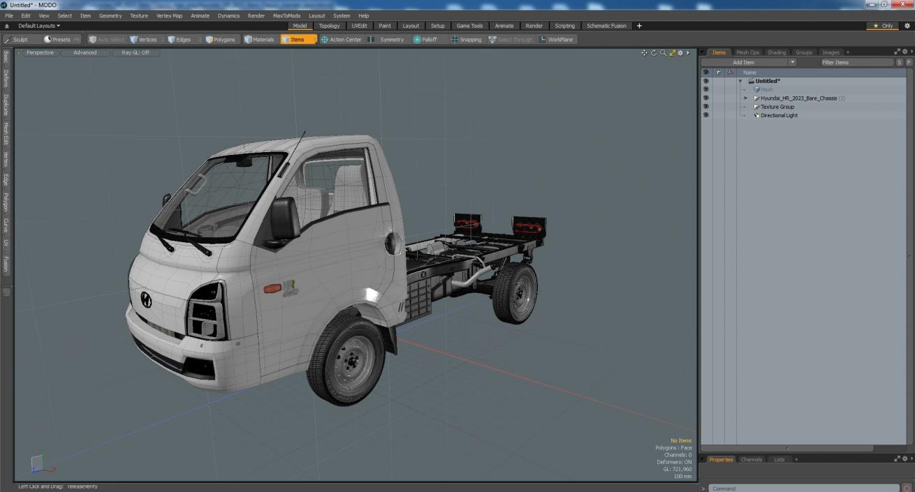 3D Hyundai HR 2023 Bare Chassis model