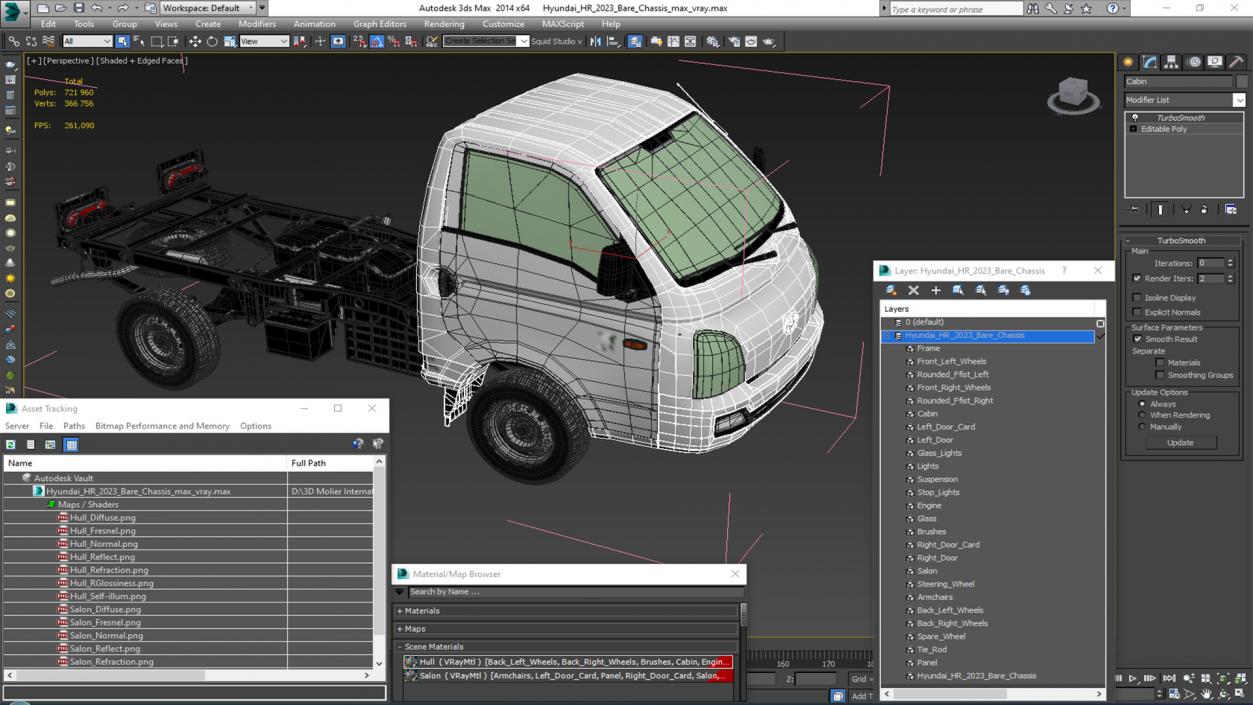 3D Hyundai HR 2023 Bare Chassis model