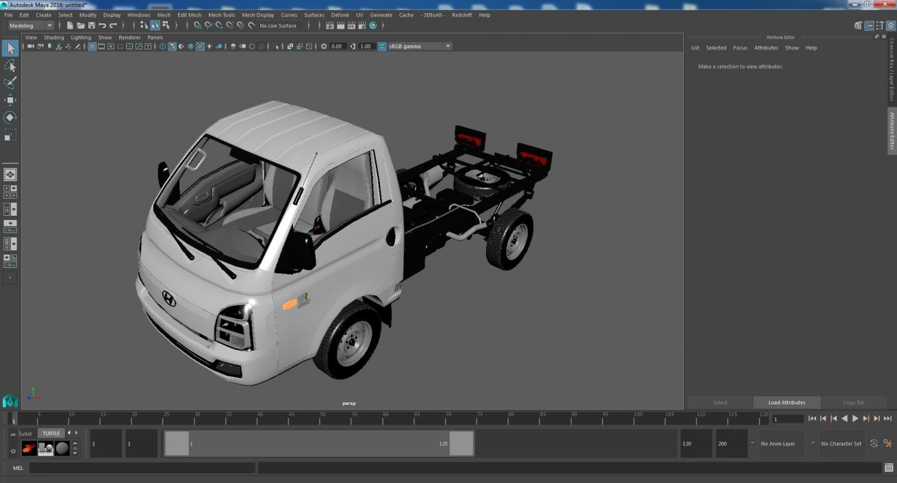 3D Hyundai HR 2023 Bare Chassis model