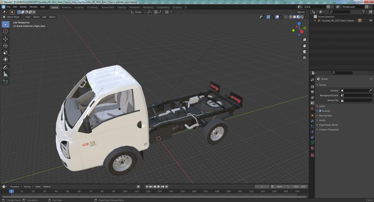 3D Hyundai HR 2023 Bare Chassis model