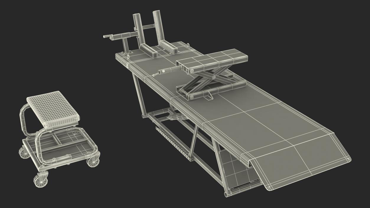 QuickJack Motorcycle Lift Adapter Kit Rigged 3D model