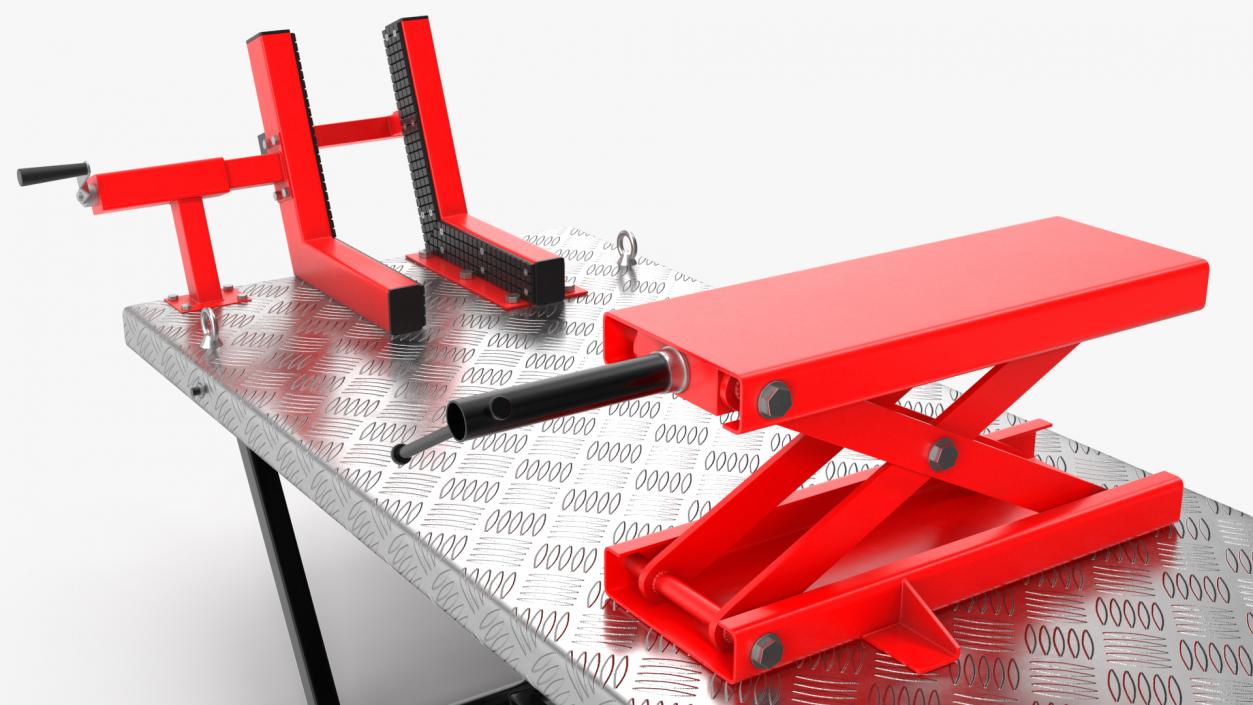 QuickJack Motorcycle Lift Adapter Kit Rigged 3D model