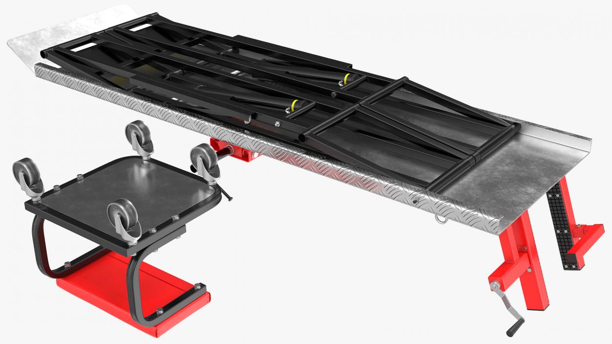 QuickJack Motorcycle Lift Adapter Kit Rigged 3D model