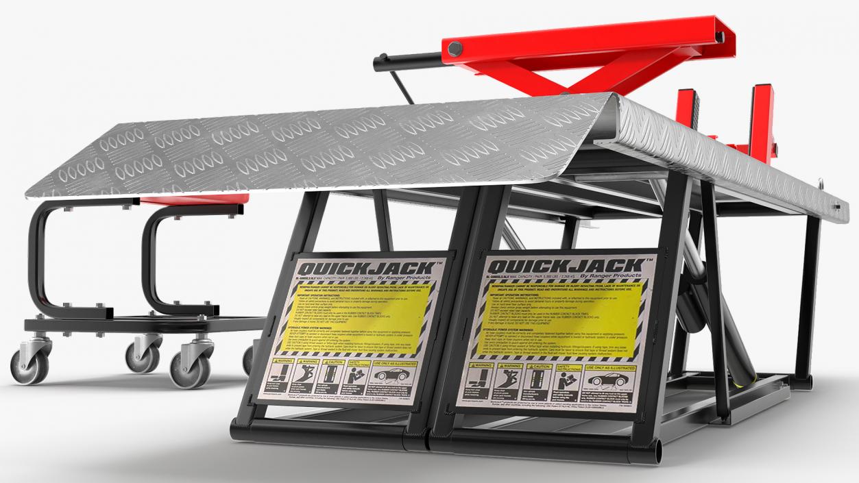 QuickJack Motorcycle Lift Adapter Kit Rigged 3D model