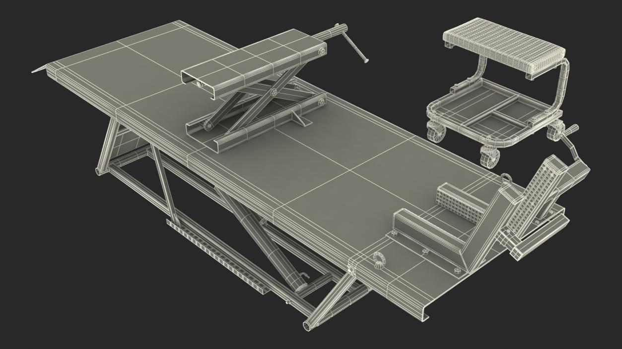 QuickJack Motorcycle Lift Adapter Kit Rigged 3D model