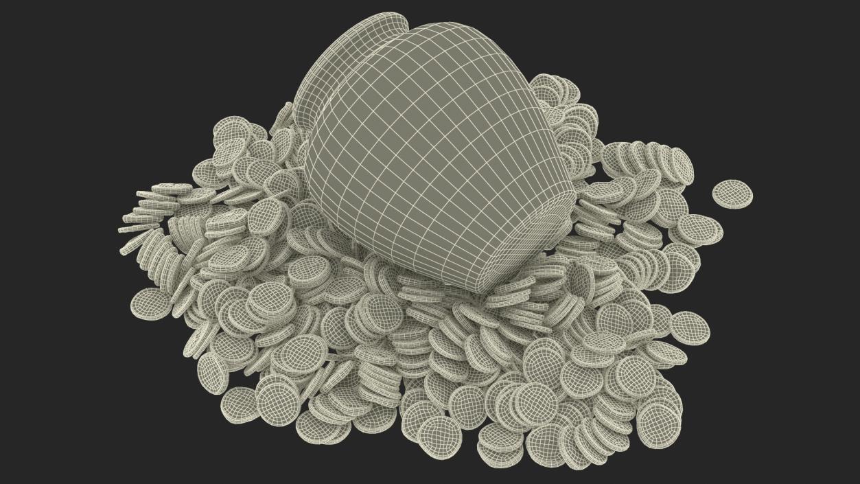 3D model Gold Coins in Treasure Old Clay Pot