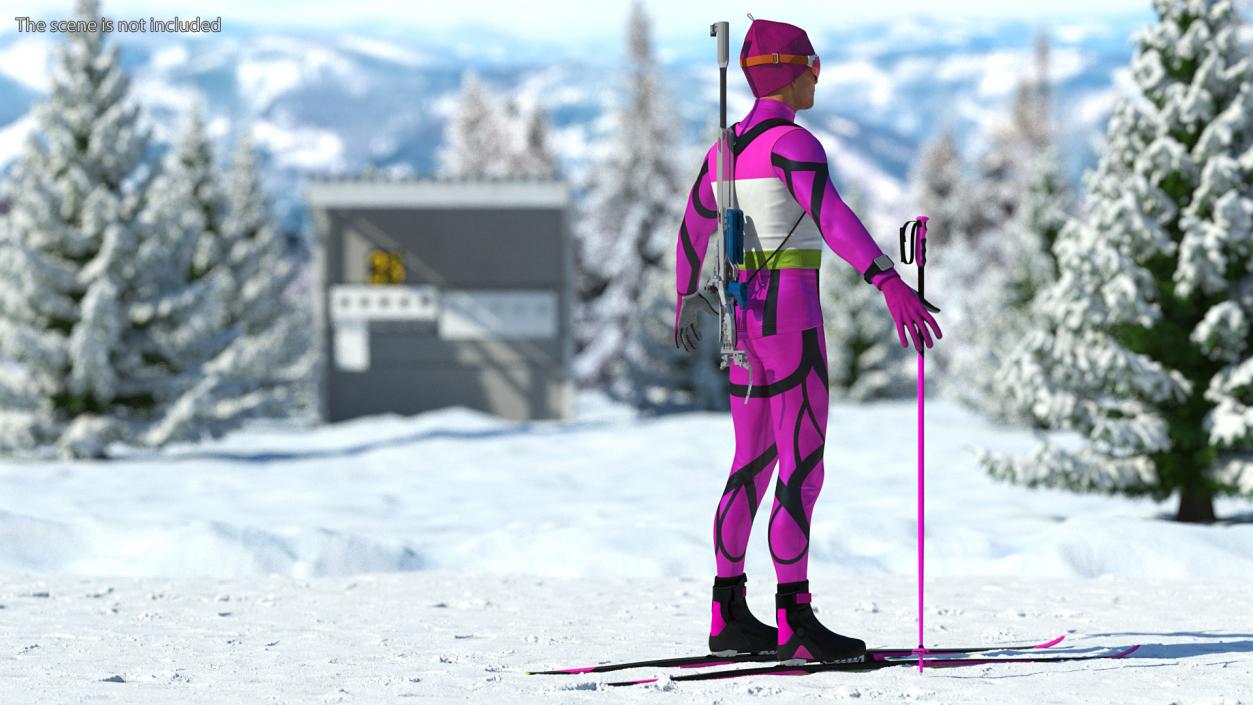 3D Biathlon Athlete Male T Pose model