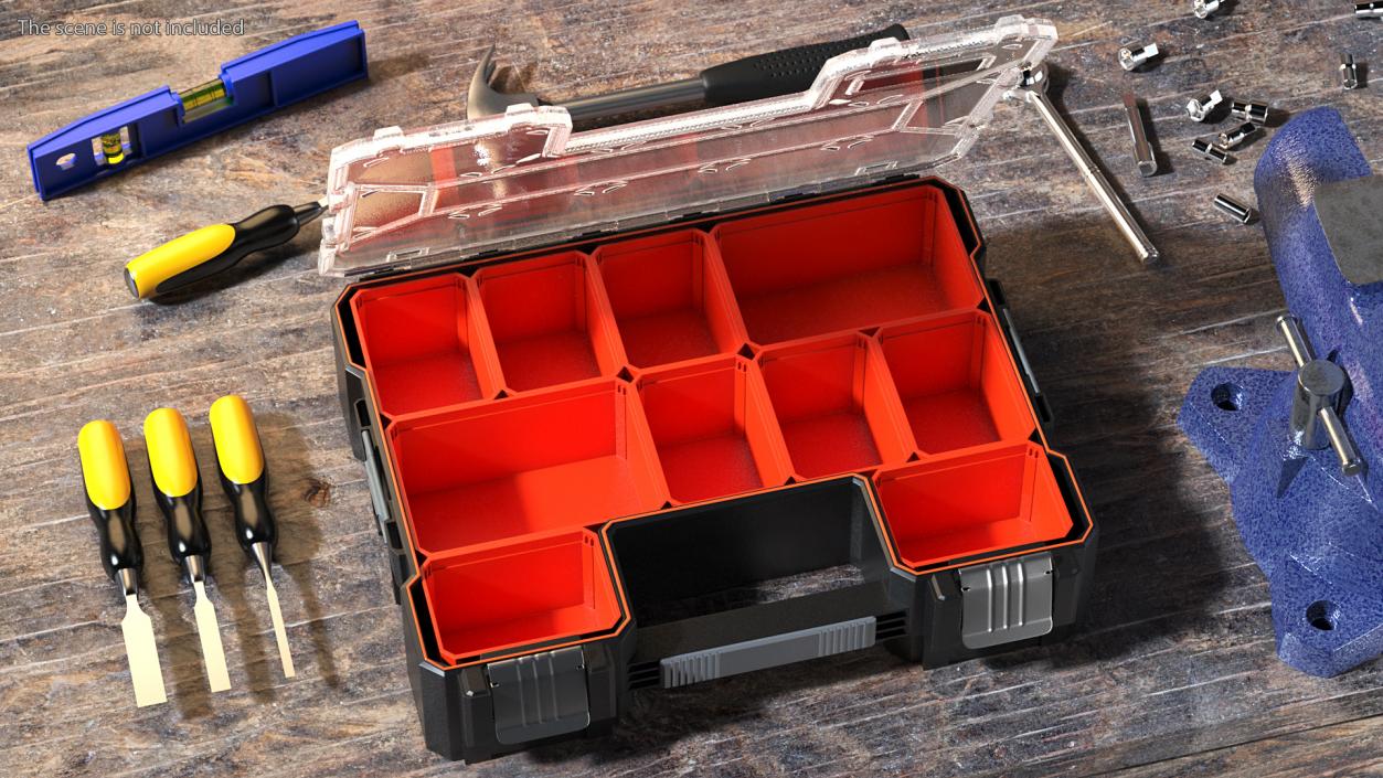 Plastic Organizer Adjustable Dividers Storage Box 3D model