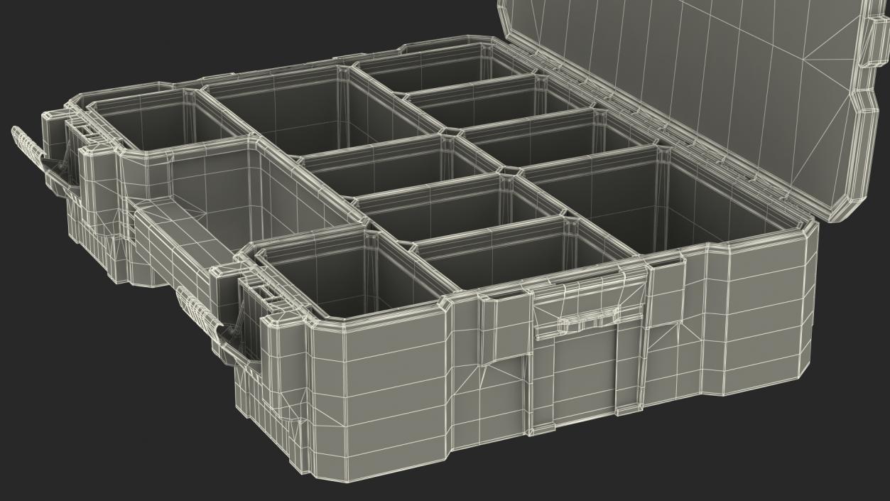 Plastic Organizer Adjustable Dividers Storage Box 3D model