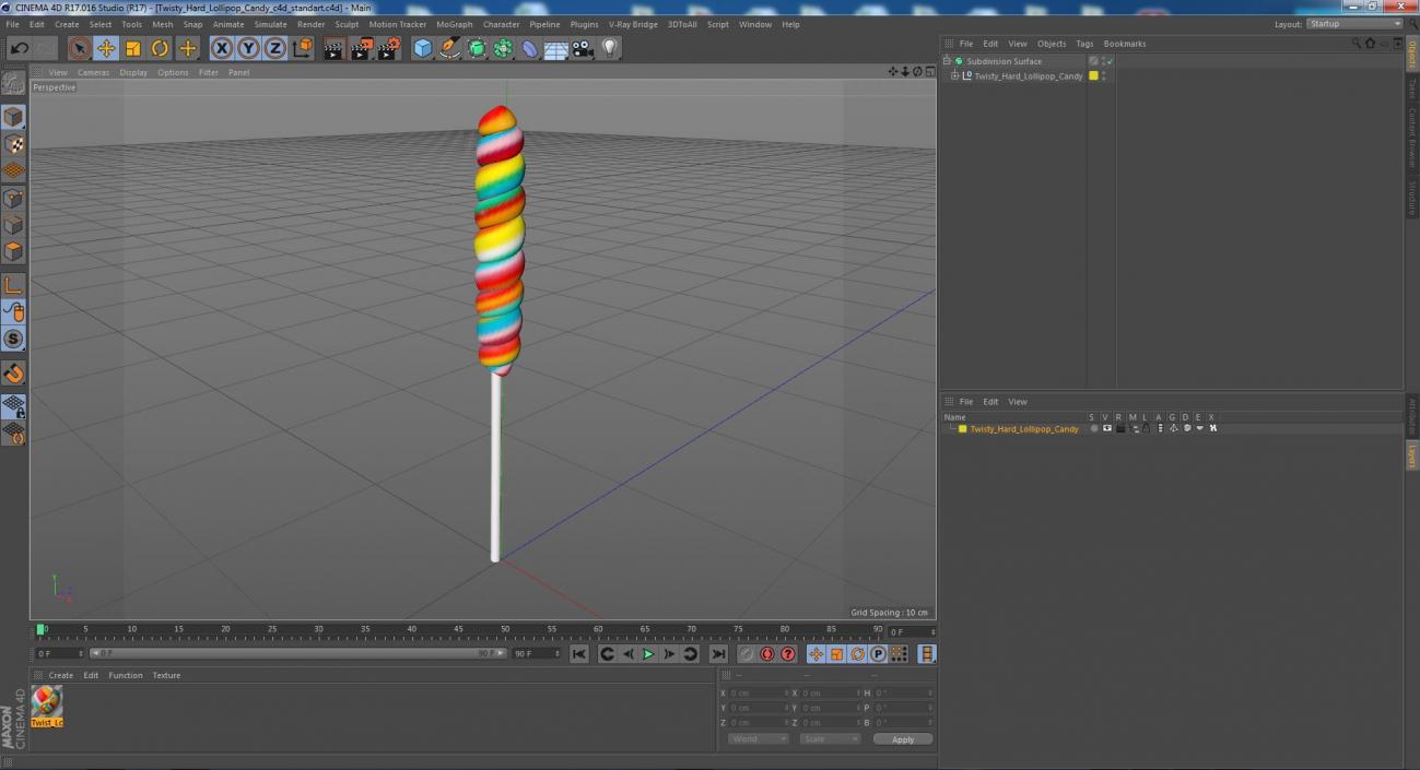 3D Twisty Hard Lollipop Candy