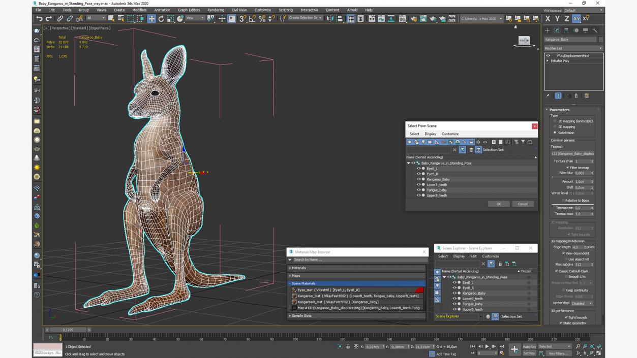 3D model Baby Kangaroo in Standing Pose