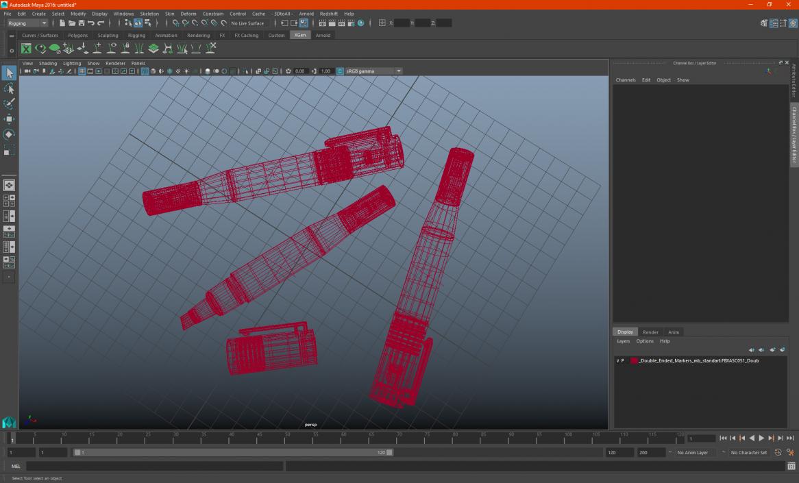 3 Double-Ended Markers 3D