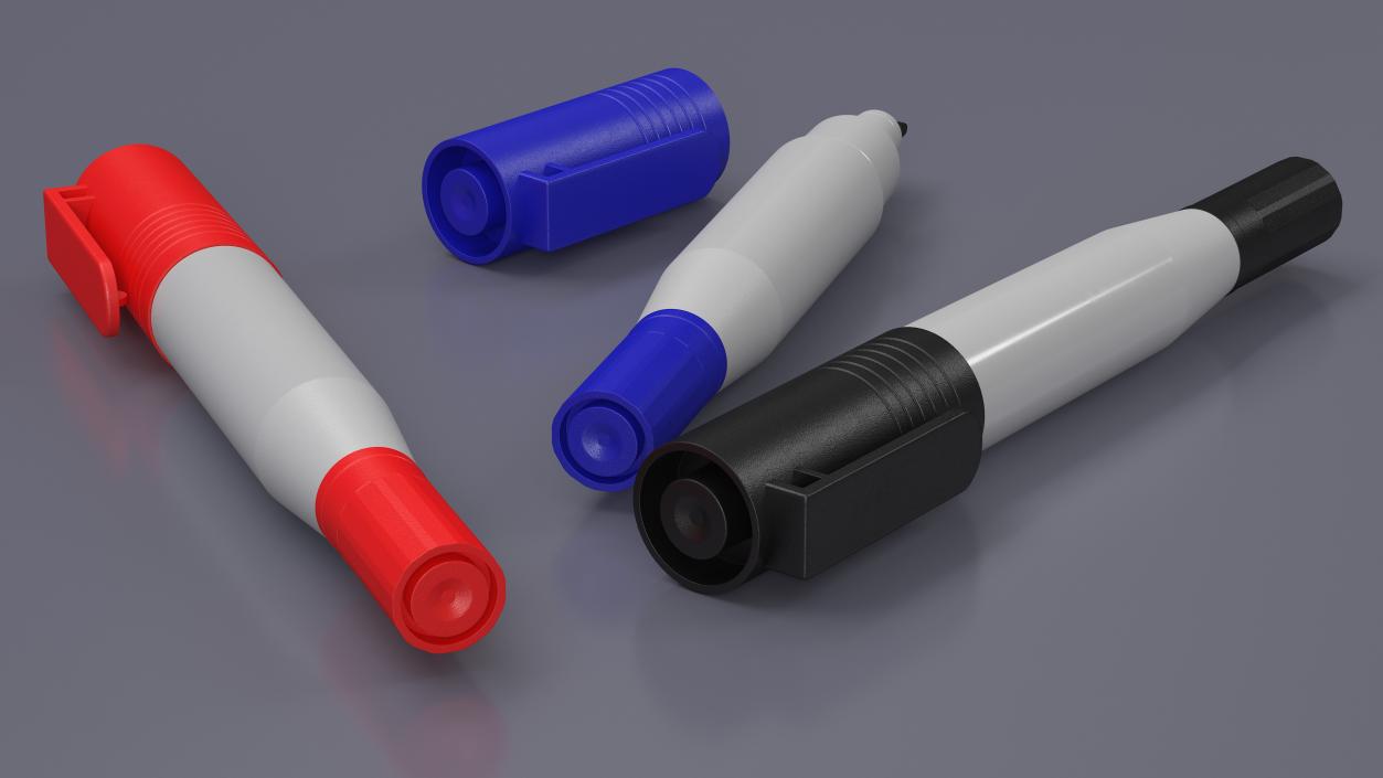 3 Double-Ended Markers 3D