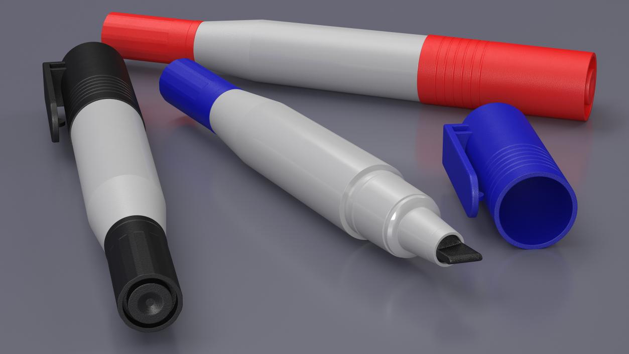 3 Double-Ended Markers 3D