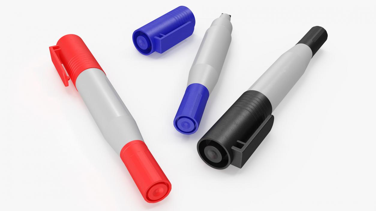 3 Double-Ended Markers 3D