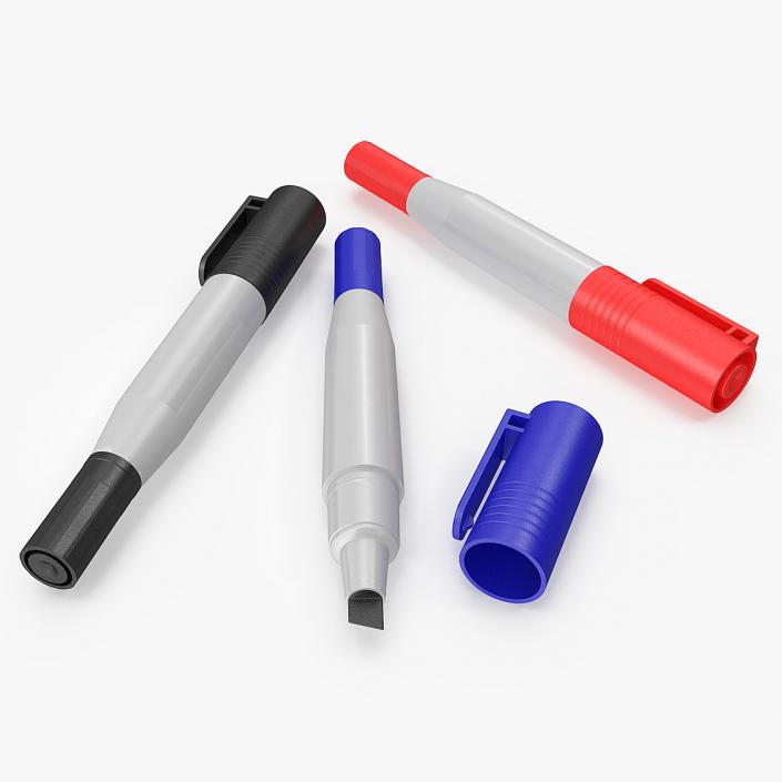 3 Double-Ended Markers 3D