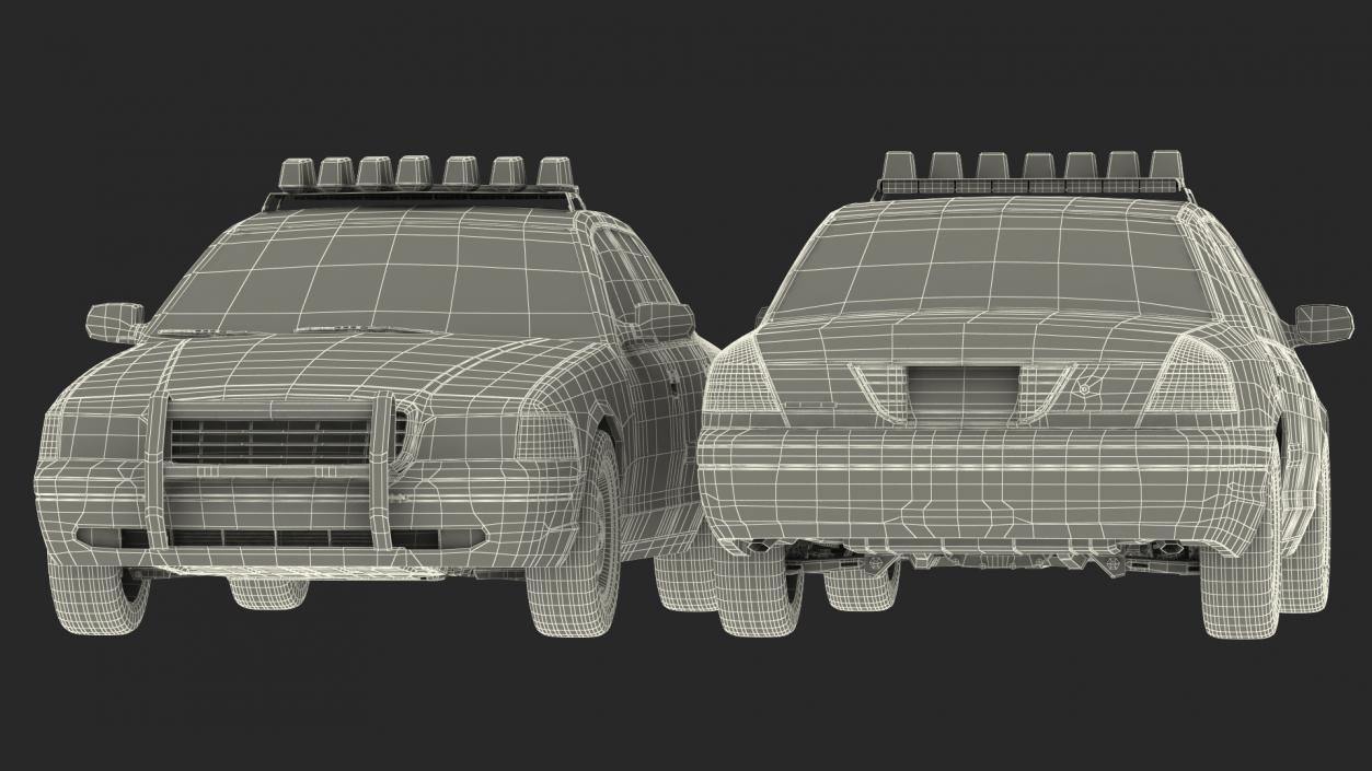 Police Cars Rigged Collection 3D model