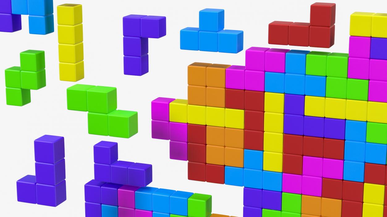 3D Tetris Blocks World Map model