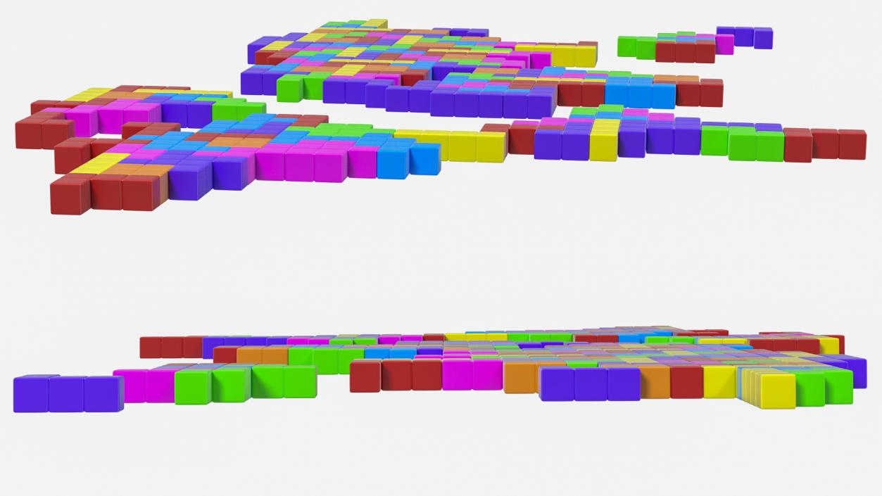 3D Tetris Blocks World Map model