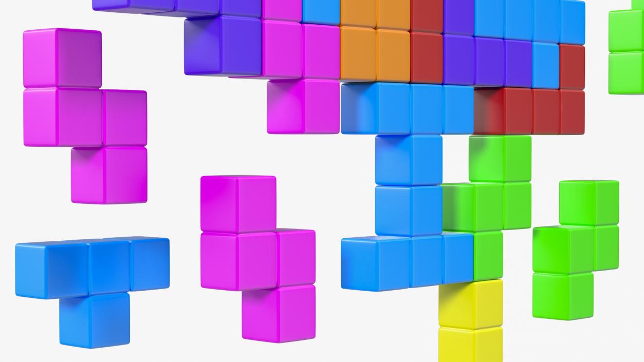 3D Tetris Blocks World Map model