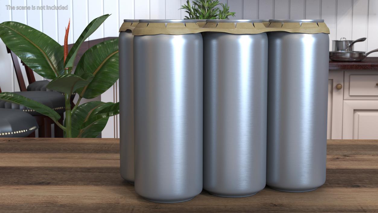 3D Cardboard Large Can Holder 6 Pack model