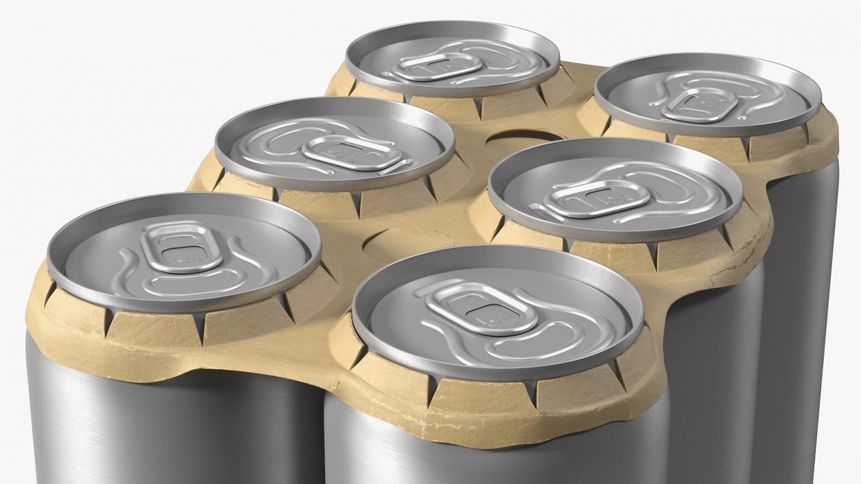 3D Cardboard Large Can Holder 6 Pack model