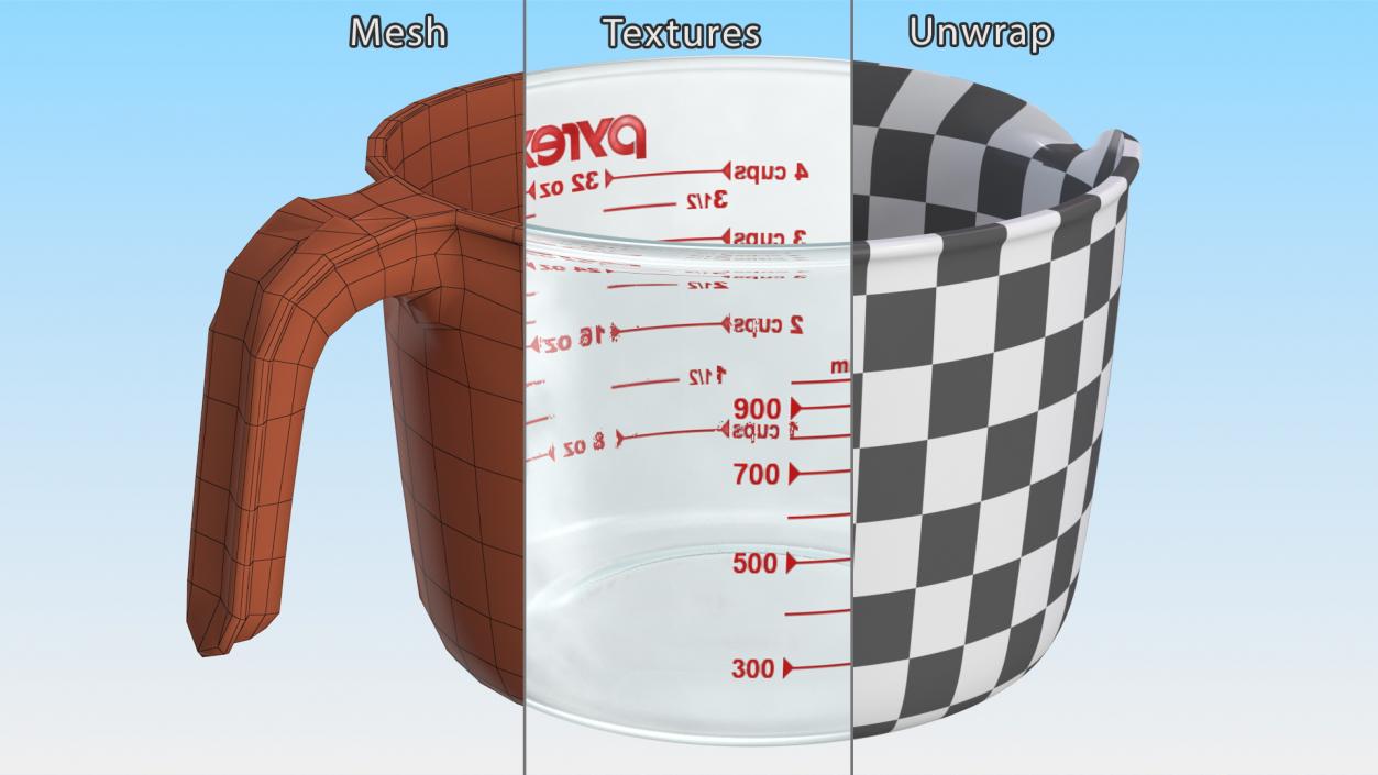 3D Pyrex Measuring Cup 1000ml