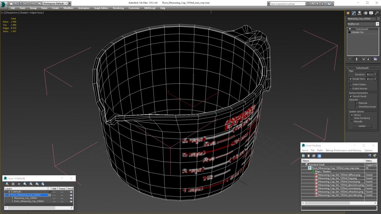 3D Pyrex Measuring Cup 1000ml