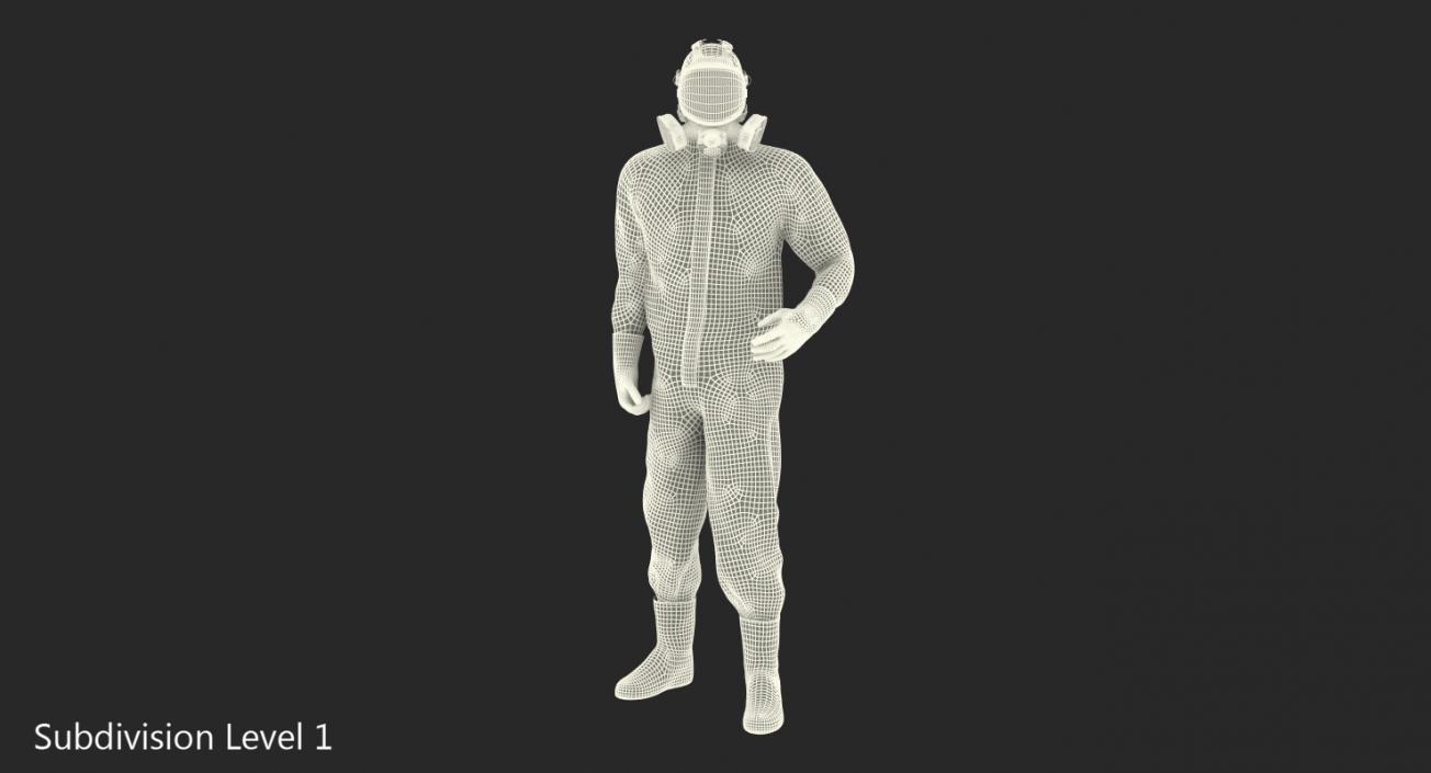 3D Hazmat Removal Worker Rigged model