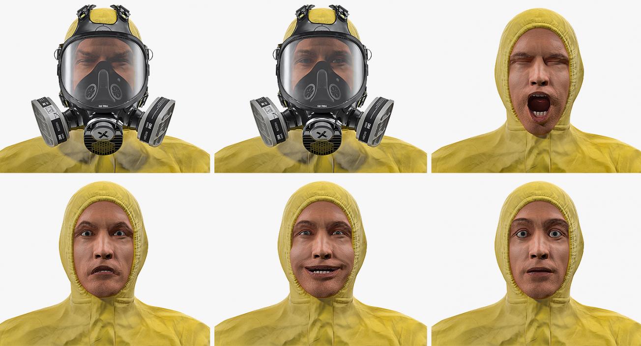 3D Hazmat Removal Worker Rigged model