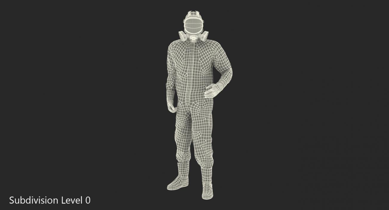 3D Hazmat Removal Worker Rigged model