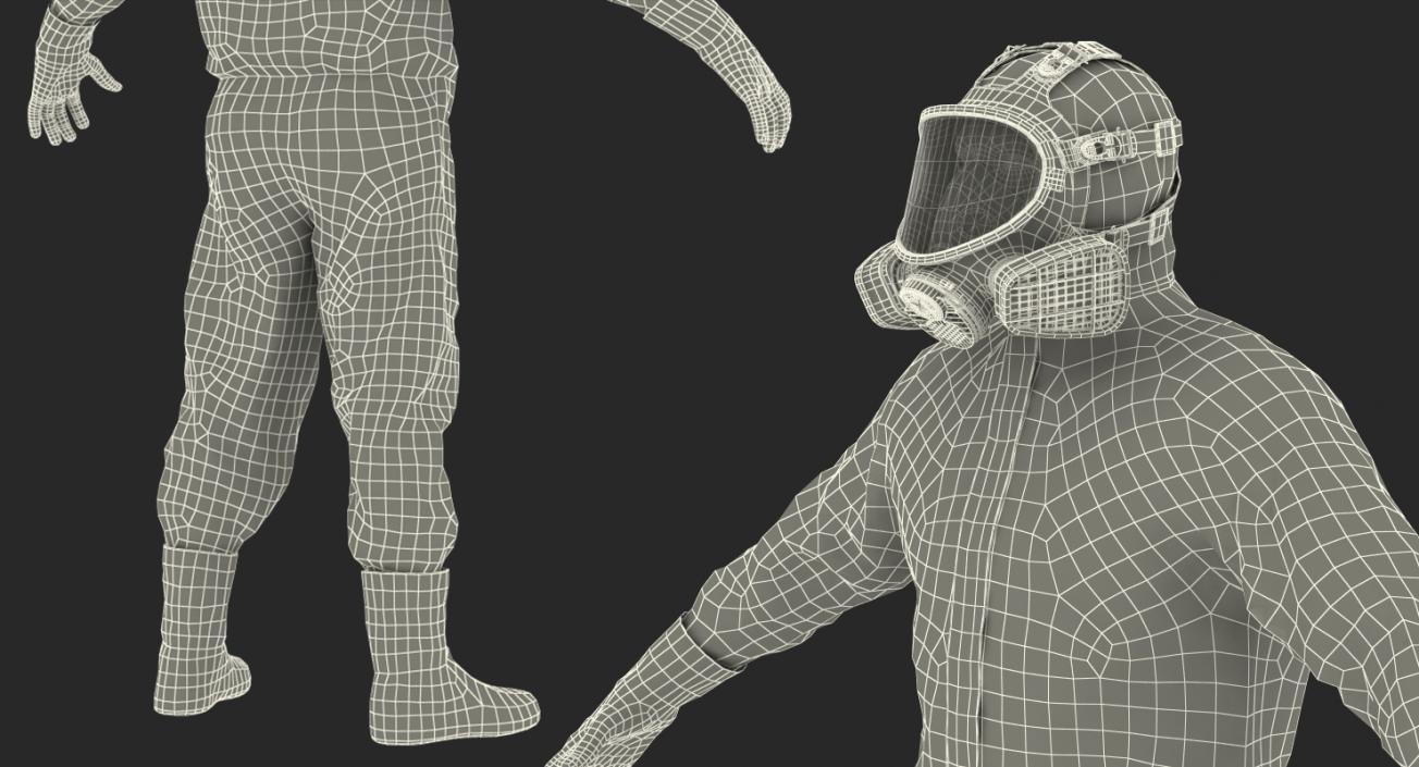 3D Hazmat Removal Worker Rigged model