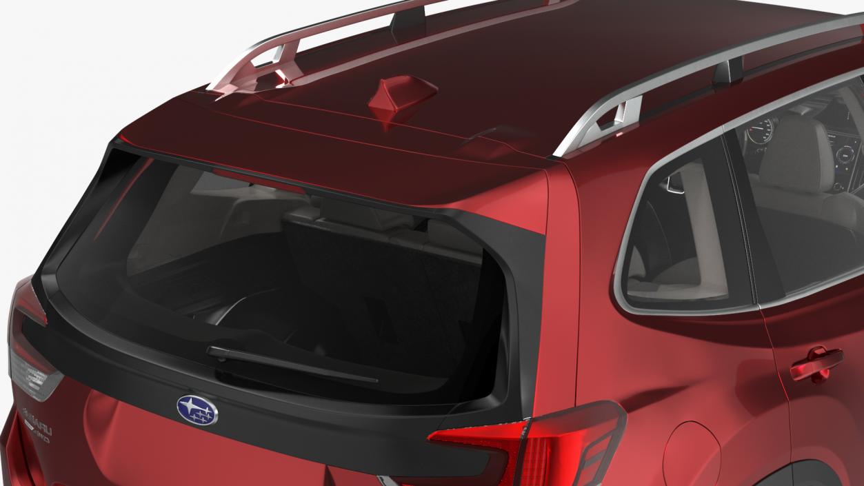 3D model Subaru Forester 2022 Red Rigged for Maya