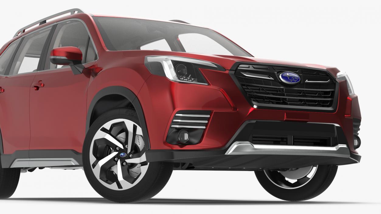 3D model Subaru Forester 2022 Red Rigged for Maya