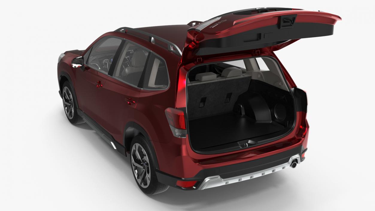 3D model Subaru Forester 2022 Red Rigged for Maya