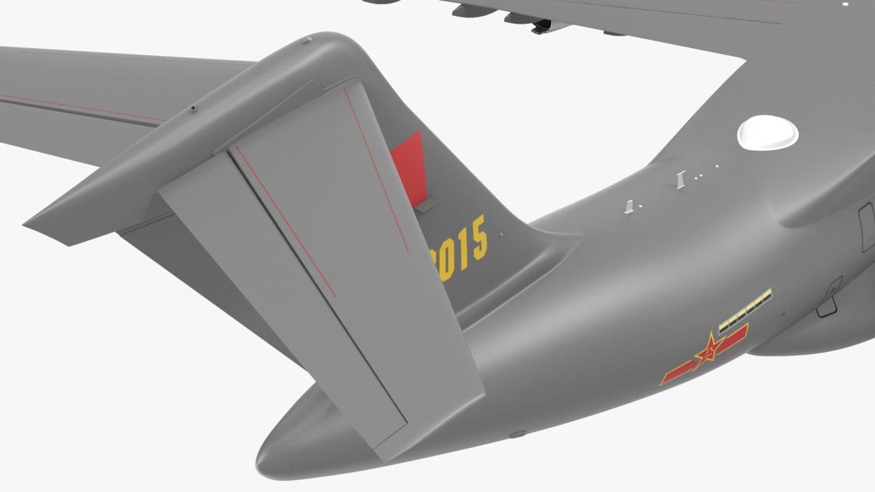 Xian Y20 Large Military Transport Aircraft Rigged 3D model