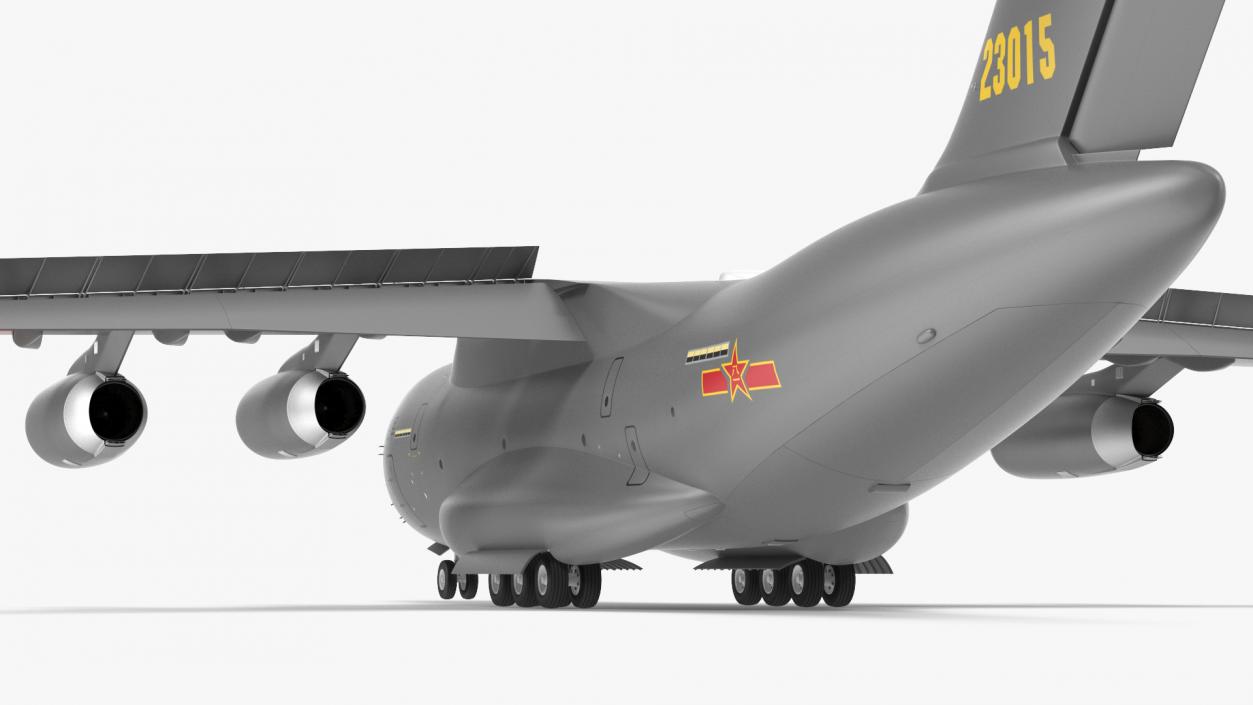 Xian Y20 Large Military Transport Aircraft Rigged 3D model