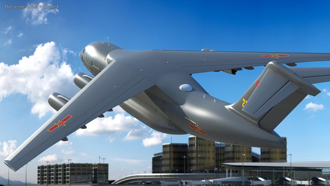 Xian Y20 Large Military Transport Aircraft Rigged 3D model