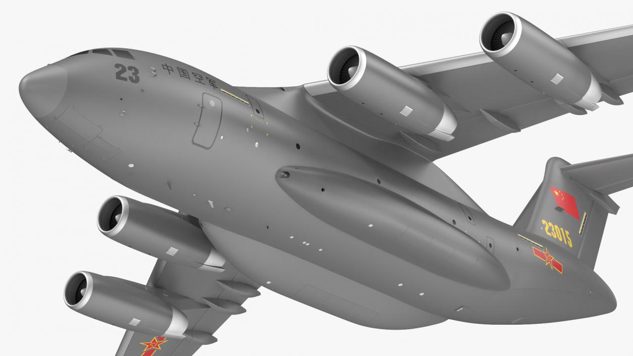 Xian Y20 Large Military Transport Aircraft Rigged 3D model