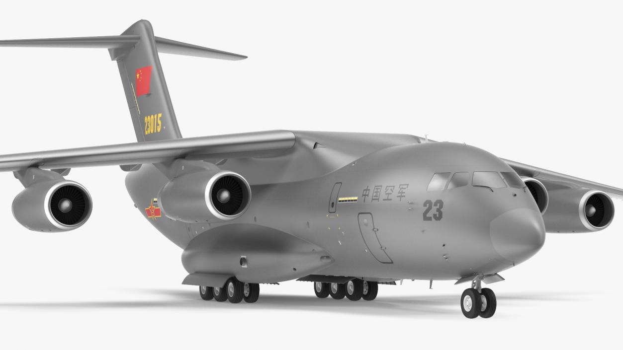 Xian Y20 Large Military Transport Aircraft Rigged 3D model