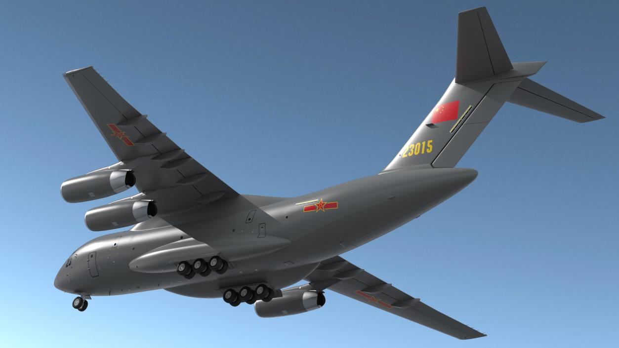 Xian Y20 Large Military Transport Aircraft Rigged 3D model